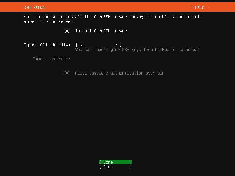 Enable OpenSSH service during Ubuntu installation