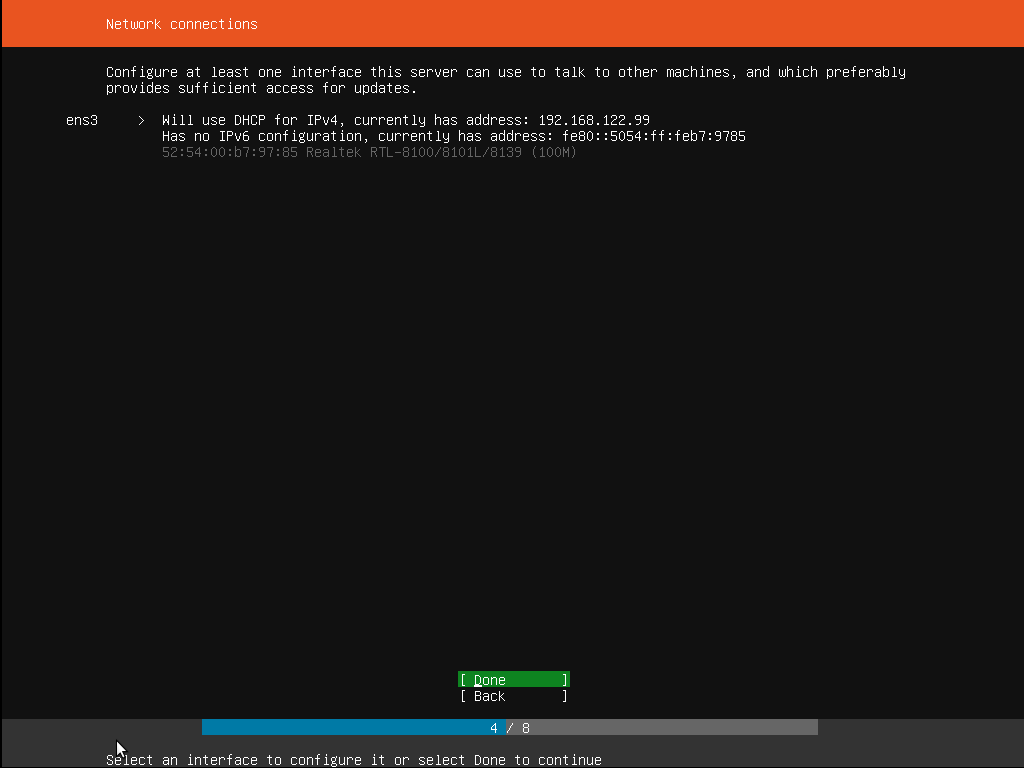 Configure your ethernet interface and write down your IP